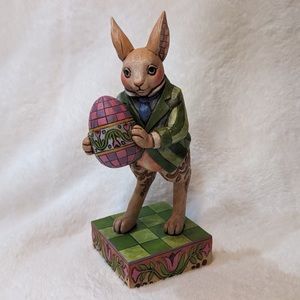 Jim Shore Wooden Easter Bunny Figure